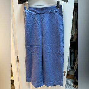 J. Crew Point Sur Gray Seaside Linen Blend Pull On Crop Wide Leg Pants - 2